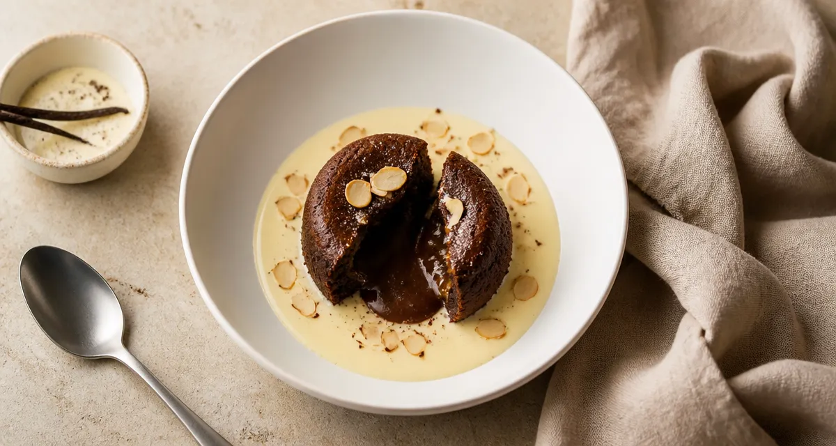 Gâteau pour accompagner une crème anglaise : fondant chocolat cœur coulant
