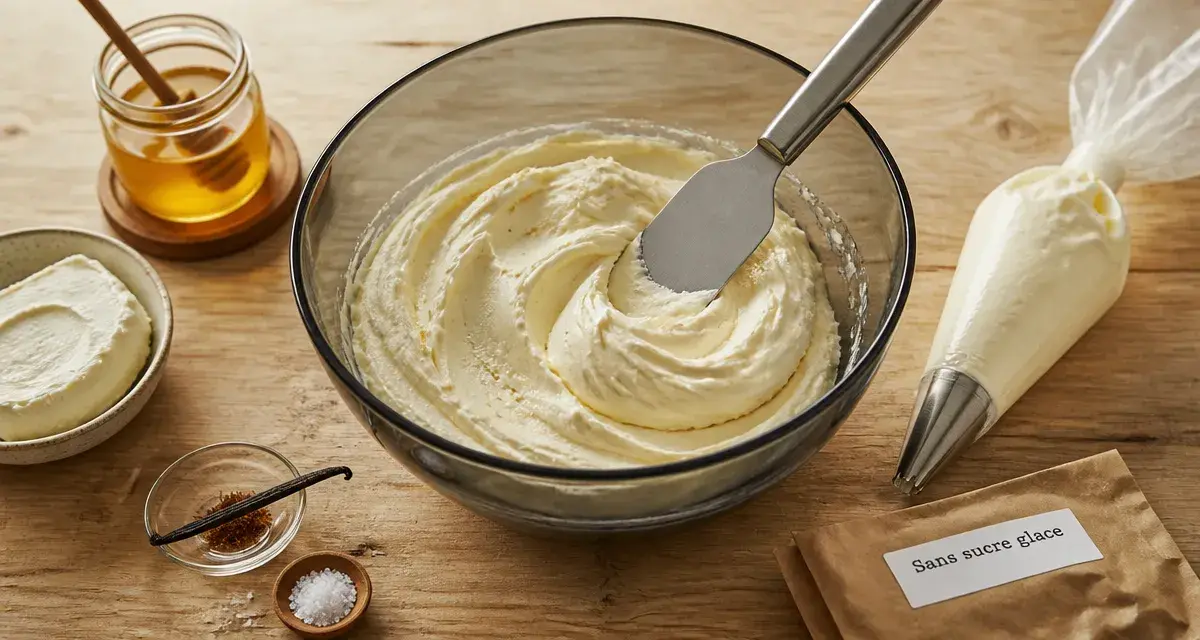Glaçage sans sucre glace onctueux sans grumeaux