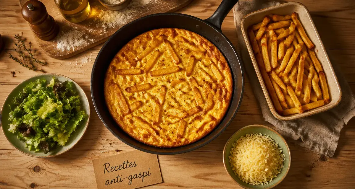 Que faire avec des frite : frites réchauffées transformées en frittata et gratin, anti-gaspi
