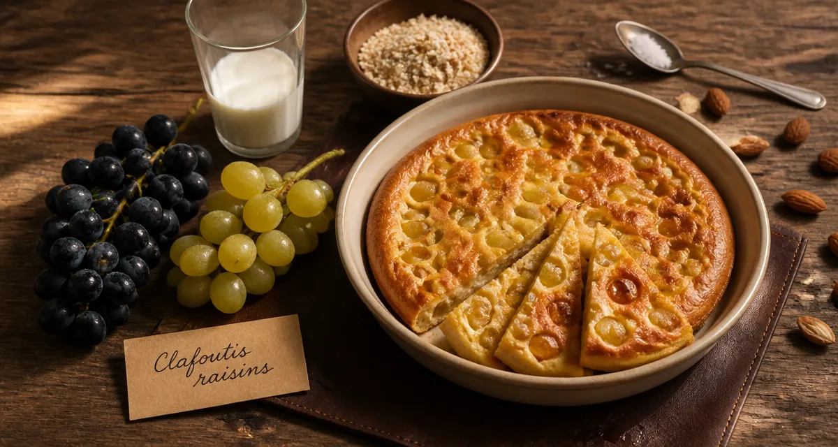 Recette au raisin : clafoutis aux raisins dorés