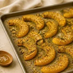 Recette courge jaune au four, tranches dorées