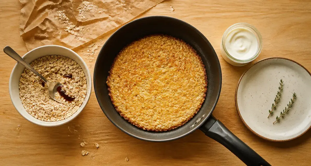 Son d'avoine recette : bol de son et galette dorée