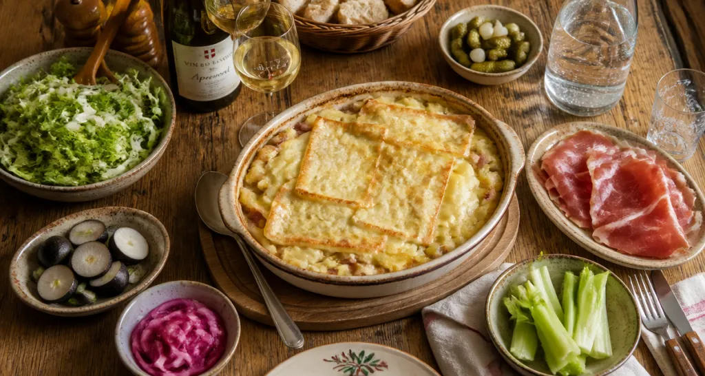 tartiflette accompagnement salade pickles jambon