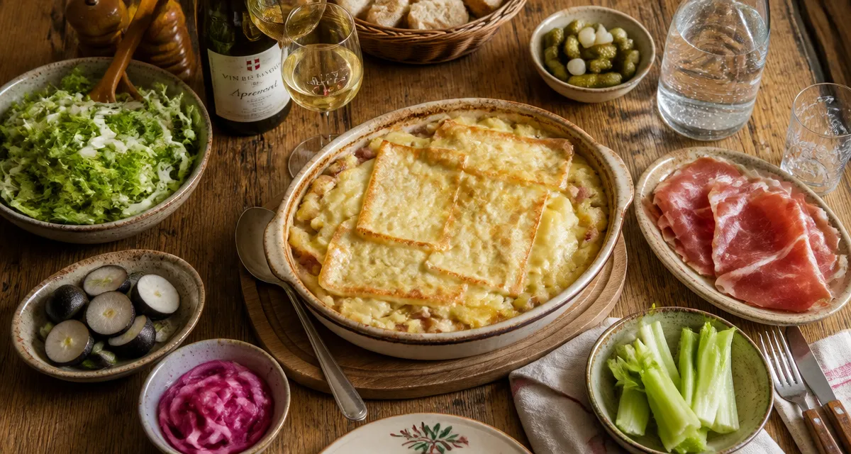 tartiflette accompagnement salade pickles jambon