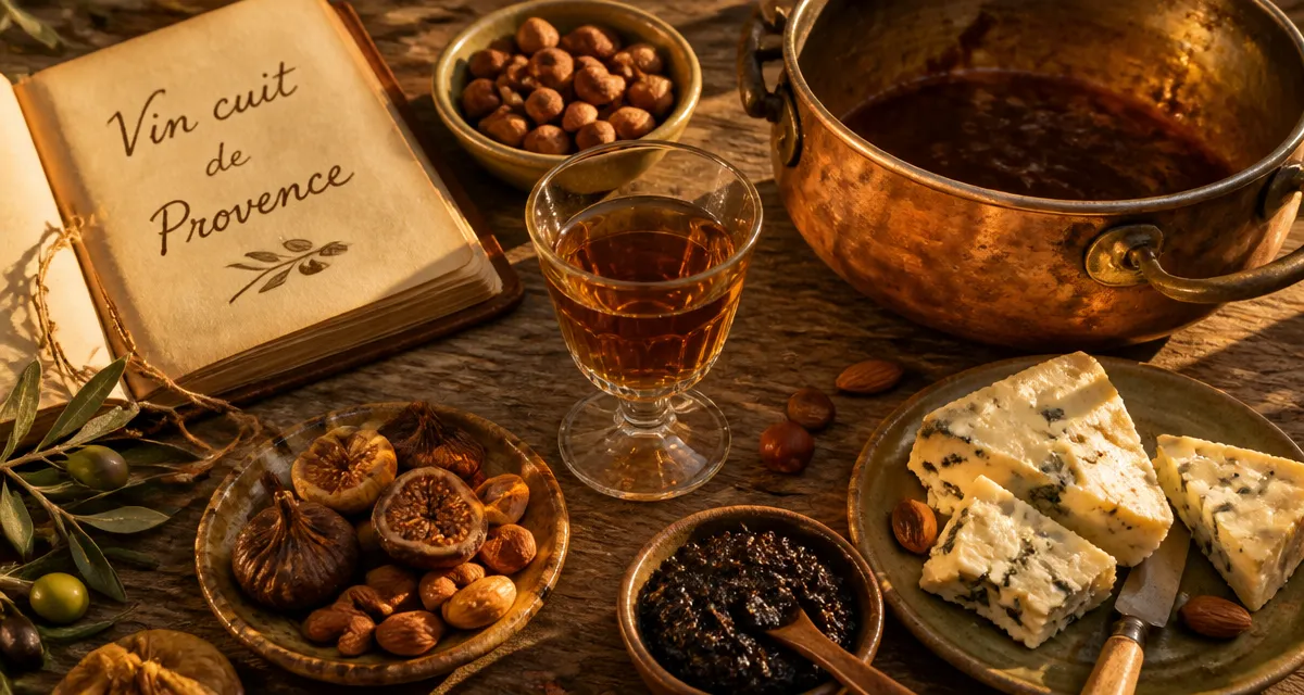 verre vin cuit apéritif français sur table