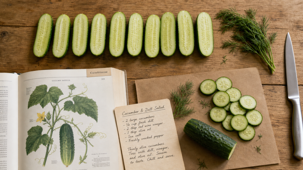 Concombre fruit ou légume : fruit botanique, tranches prêtes à servir