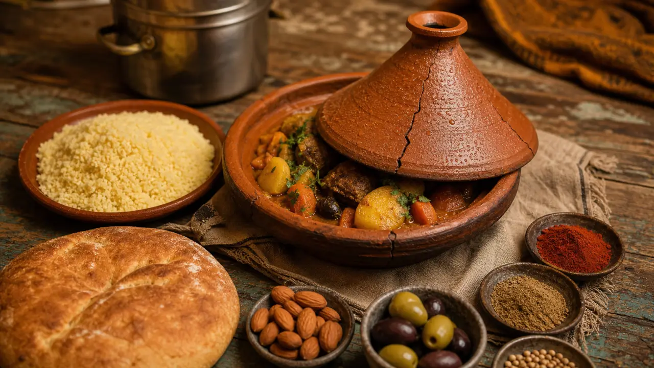 Différence entre tajine et couscous : semoule vapeur et tajine en terre cuite