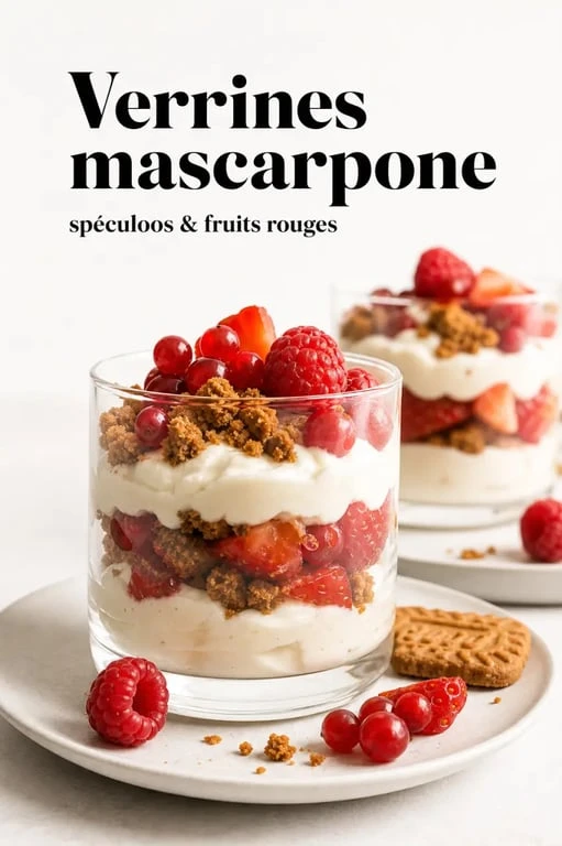 Dessert mascarpone en verrines avec spéculoos et fruits rouges