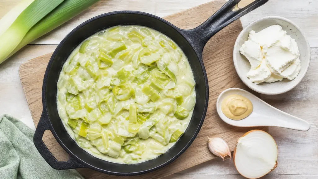 Fondue de poireau healthy sans crème, recette prête en 20 minutes