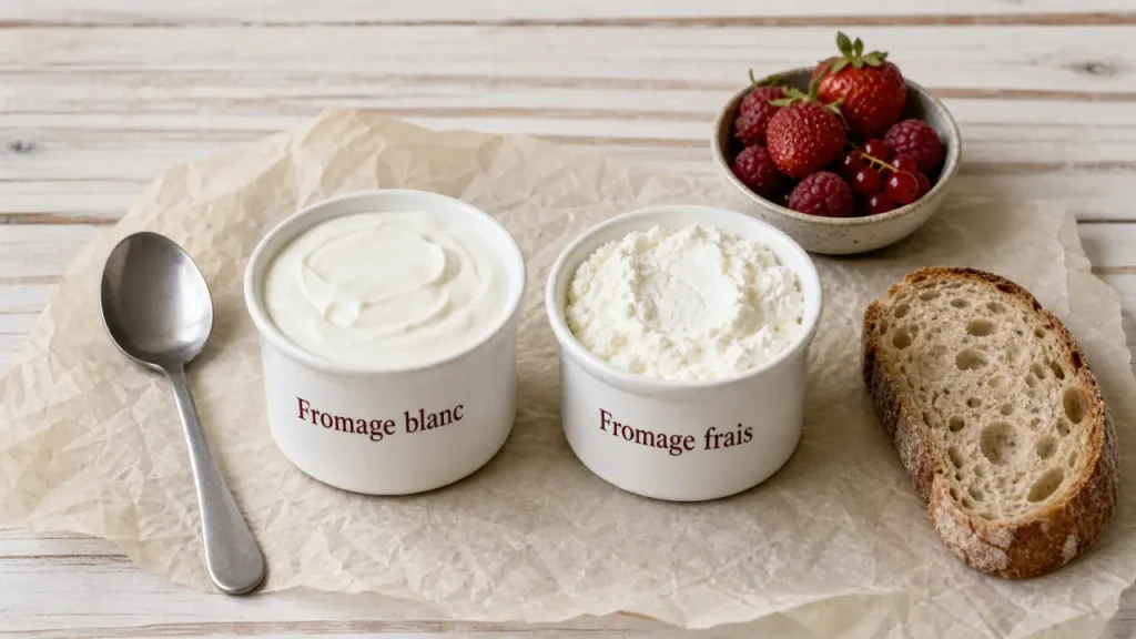 Fromage blanc ou fromage frais : textures crémeuse et granuleuse