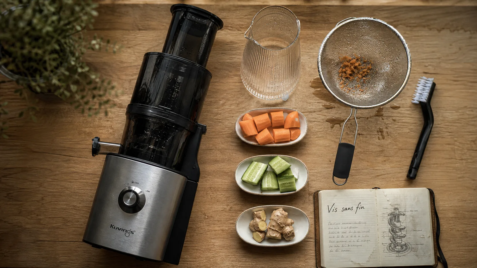 Meilleur extracteur de jus 2024 : extracteur vertical noir et acier inox, nettoyage facile
