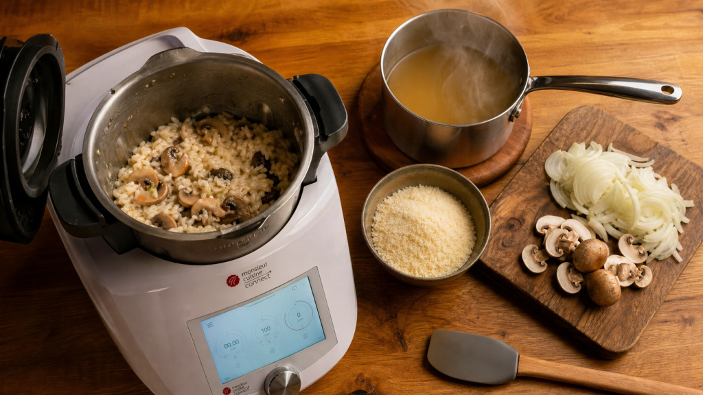 Les meilleurs recettes Monsieur Cuisine Connect : risotto crémeux et bouillon