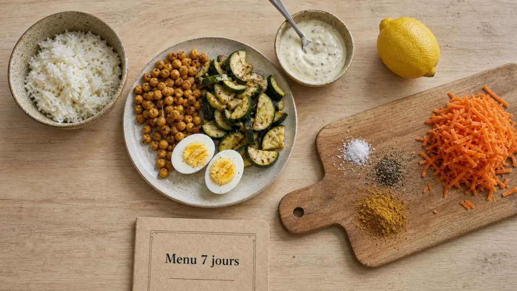 Menu semaine 1 personne : 7 jours sans gaspillage, liste de courses
