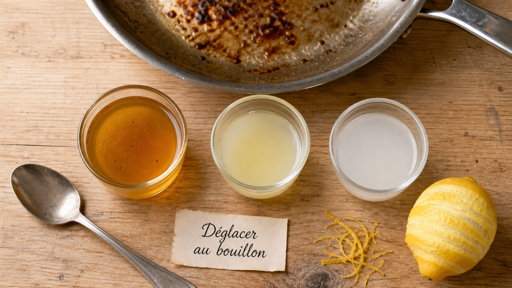 Par quoi remplacer le vin blanc : bouillon, citron et vinaigre pour déglacer