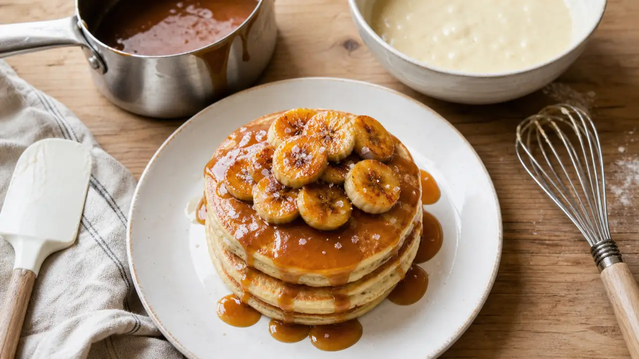 Recette pancakes cyril lignac banane : pancakes moelleux au caramel à la fleur de sel