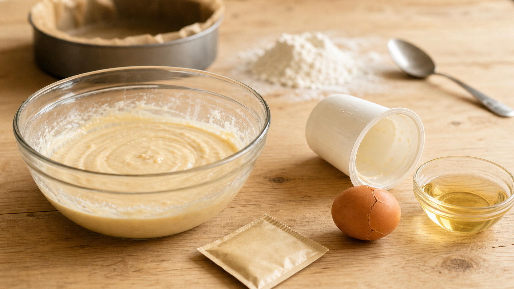 Un gateau avec un oeuf, moelleux au yaourt facile