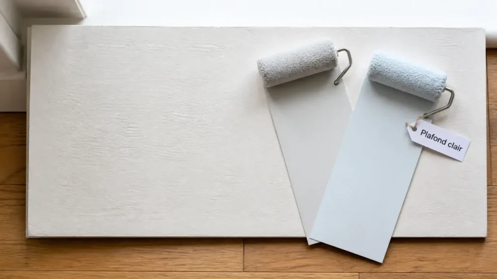 Couleur plafond blanc cassé pour agrandir la pièce