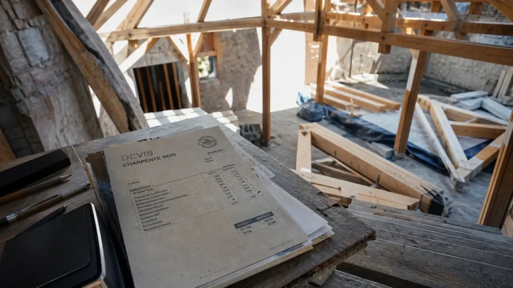 Devis charpente bois sur chantier de rénovation bois