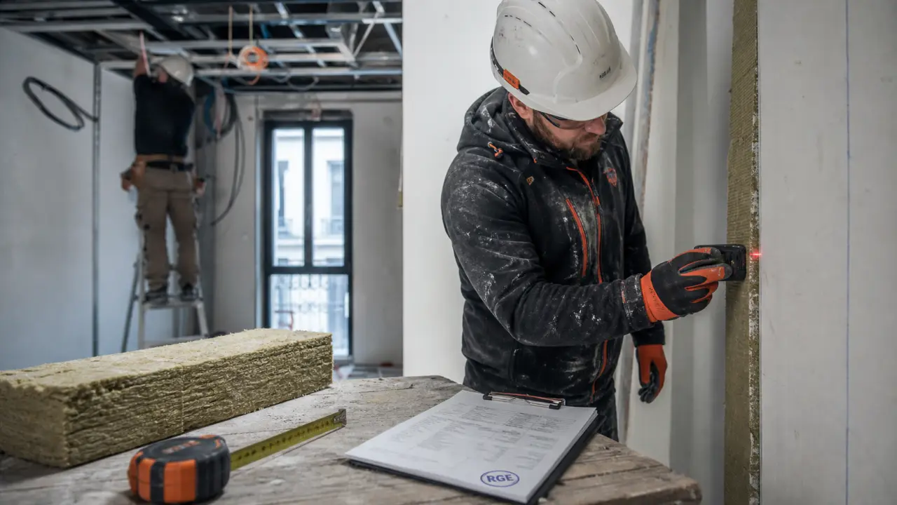 Entreprise isolation lyon : artisan mesure l’isolant, devis RGE