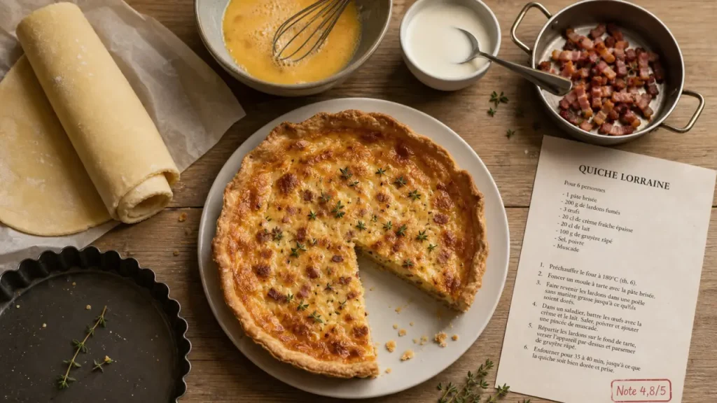 Meilleures recettes de cuisine : quiche lorraine notée 4,8/5