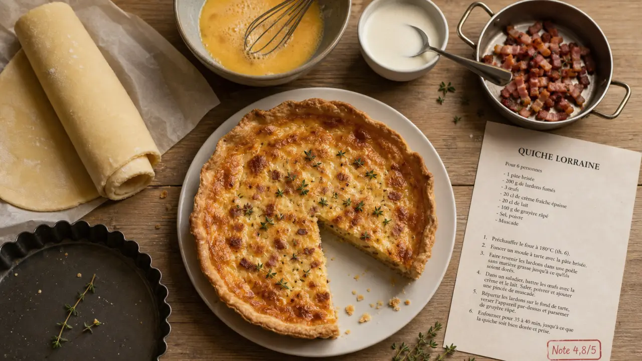 Meilleures recettes de cuisine : quiche lorraine notée 4,8/5
