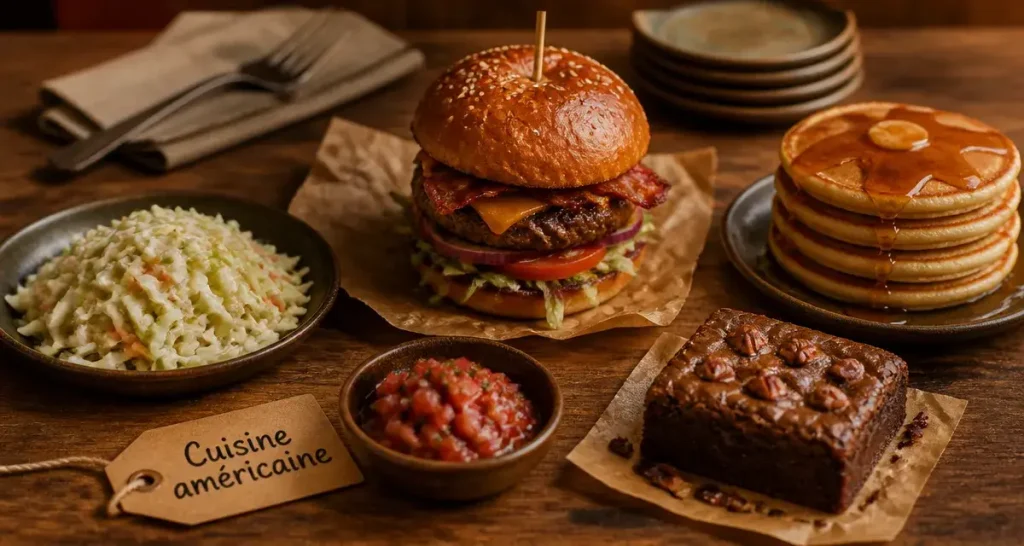 Cuisine americaine recettes : burger, pancakes sirop d’érable, brownie, coleslaw