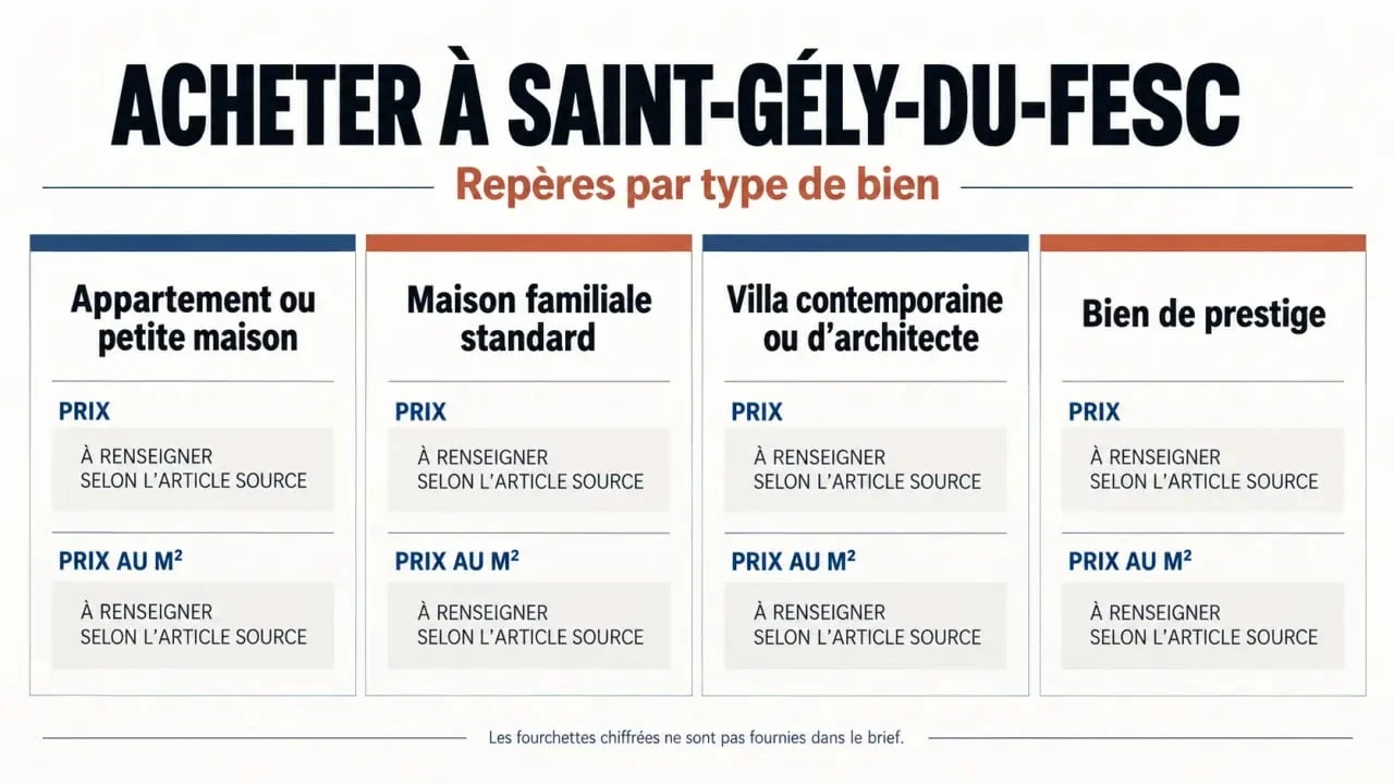Achat immobilier Saint-Gély-du-Fesc : fourchettes de prix par type de bien