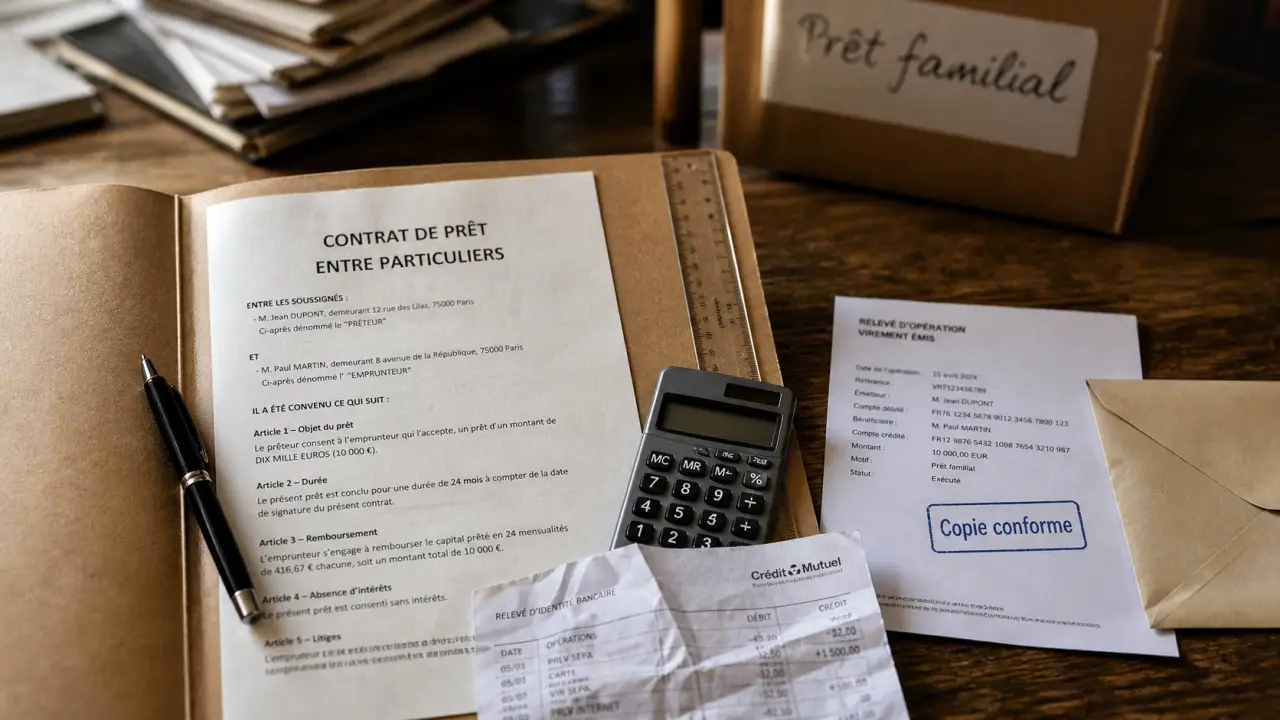Prêter de l’argent à son fils pour un achat immobilier : prêt familial, contrat et banque