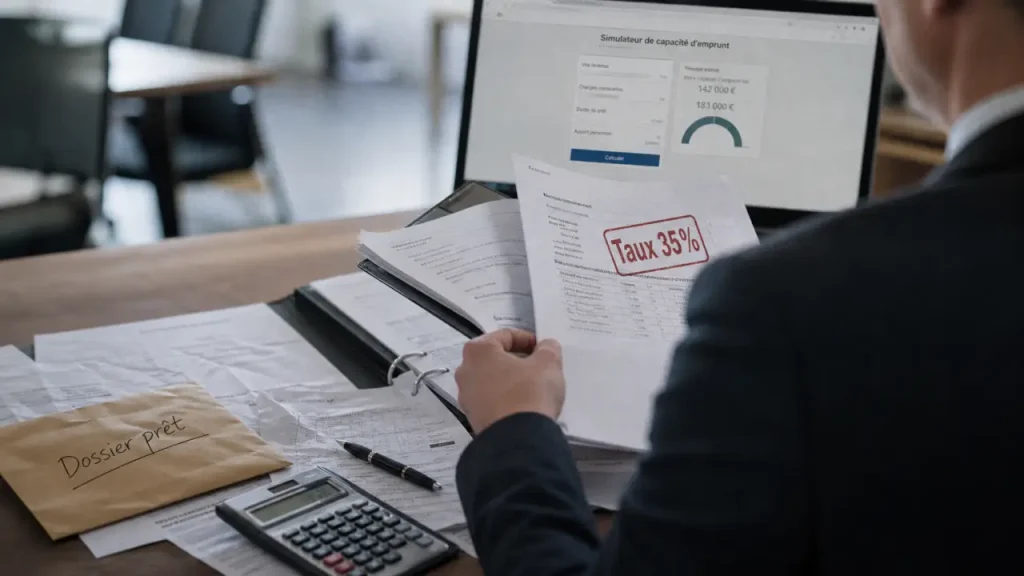 Que vérifie la banque pour un prêt immobilier : apport et relevés bancaires, dossier prêt 35%.
