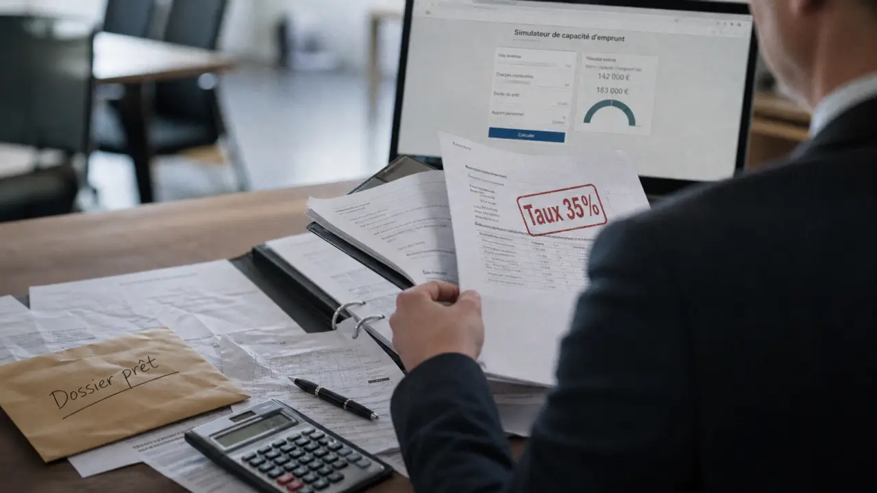 Que vérifie la banque pour un prêt immobilier : apport et relevés bancaires, dossier prêt 35%.
