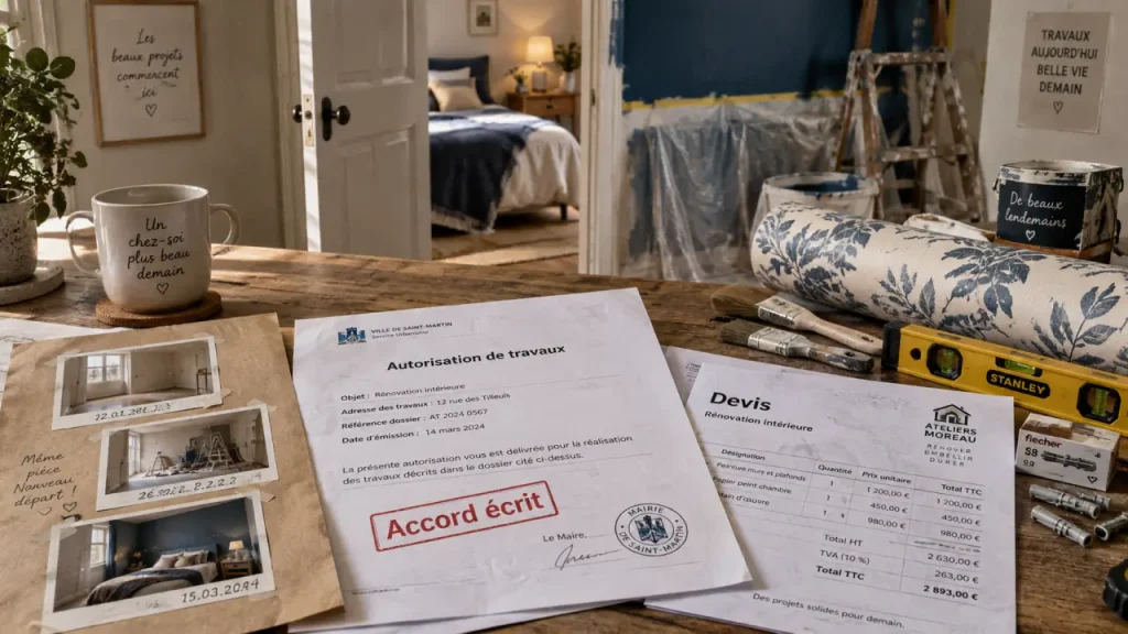 Accord écrit pour faire des travaux dans une maison qui ne m’appartient pas