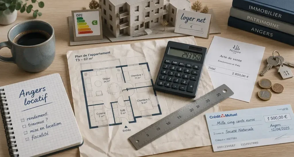 Investissement locatif angers : calcul loyer net, charges et rendement brut