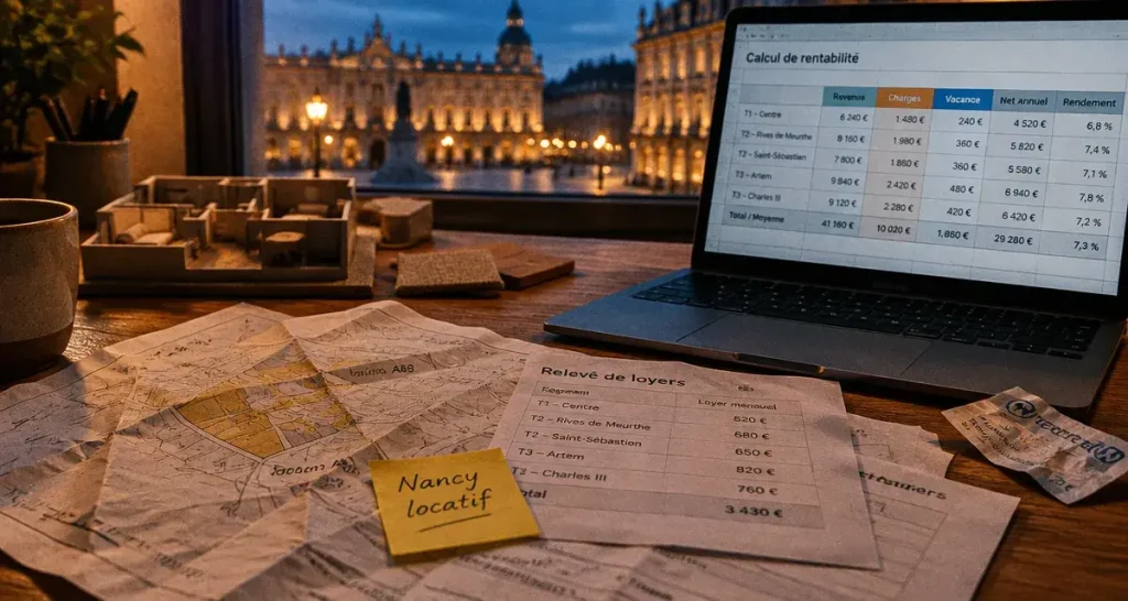 Investissement locatif Nancy : tableau de rentabilité pour studio
